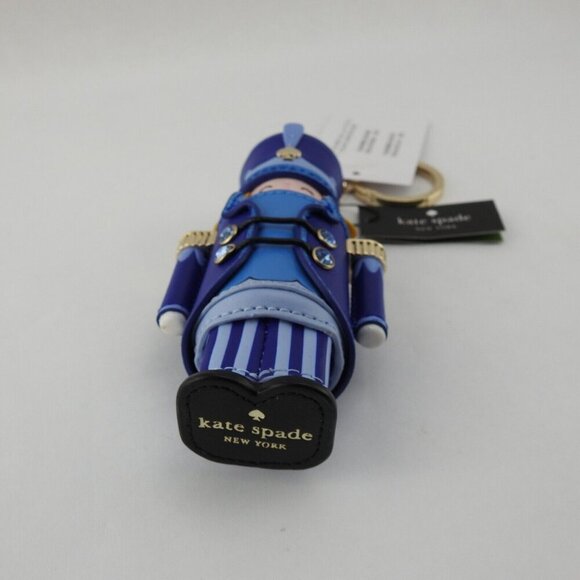 New Kate Spade Nutcracker Girl Christmas Keychain Bag Charm Novelty Key Blue - Picture 3 of 5